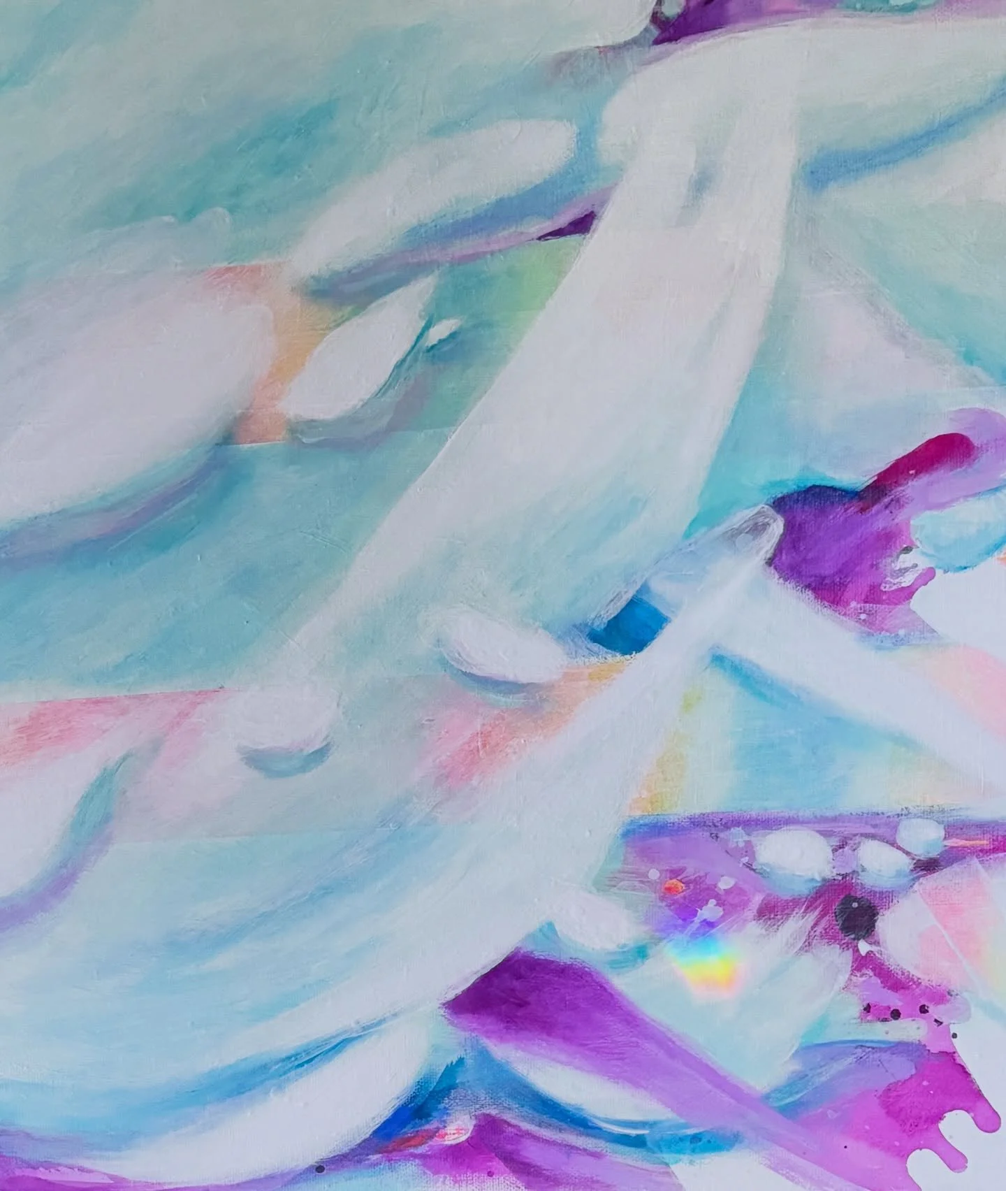 Detail this one. This painting is slowly being revived. 💜🩵🌈