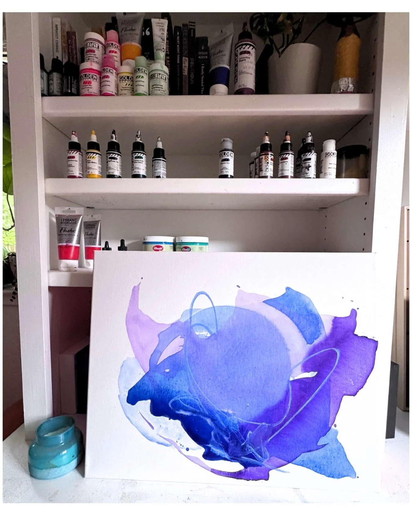 Beginnings&hellip;
🩵💜

#purplepainting #goldenpaints