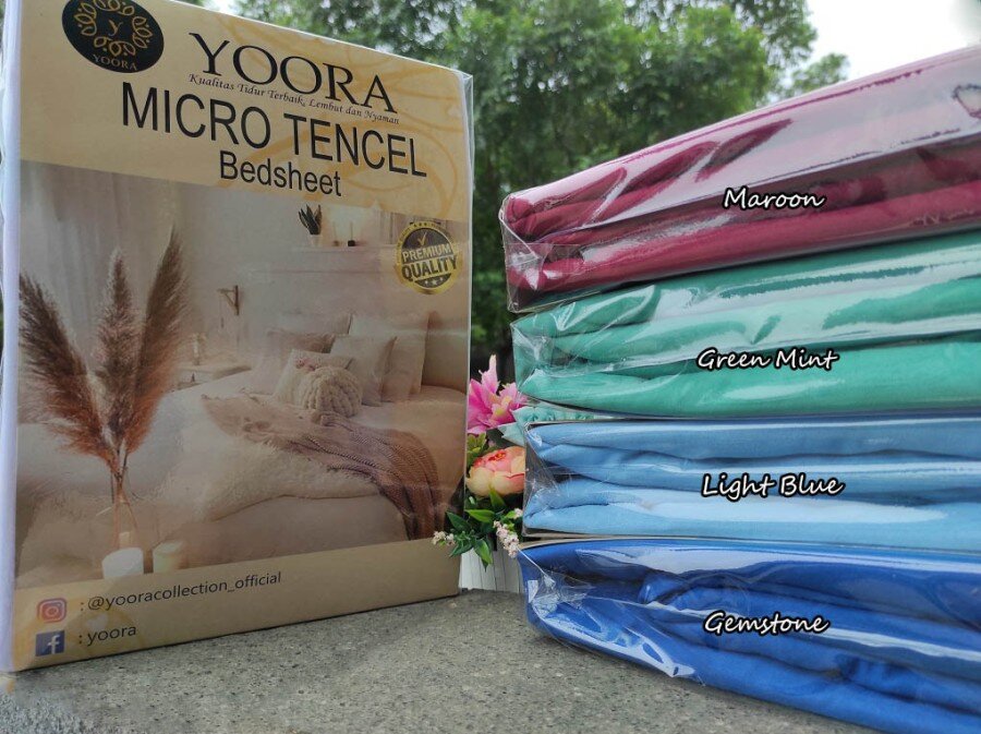 Yoora Bed Sheets + Sarung Bantal / Guling Rp 85,000/pcs