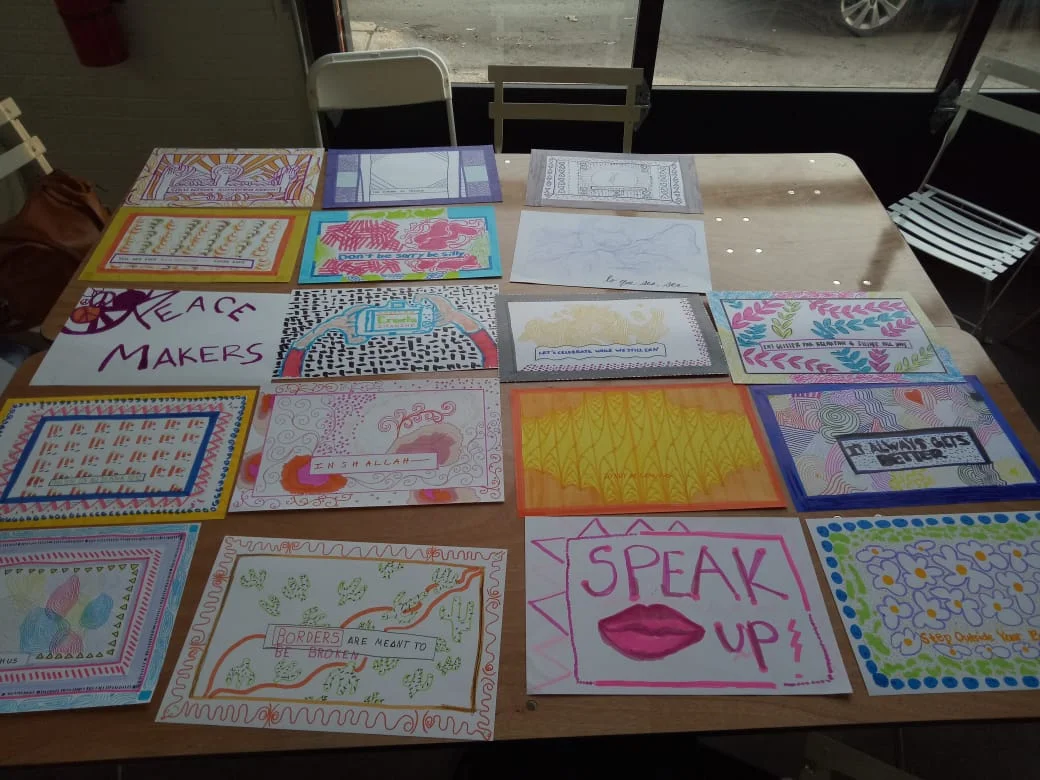 Workshop participants created their own 'lesos', with inspirational messages, and affirmations
