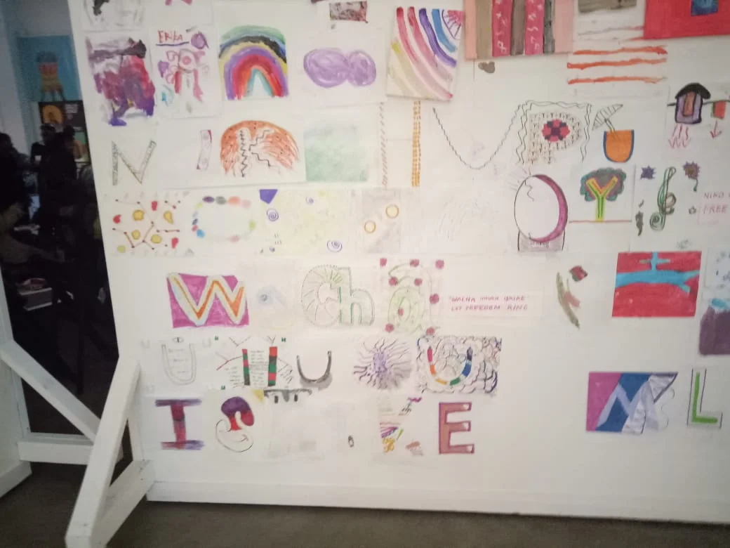 Workshop participants created their own versions of a letter. These letter were put together to write out Martin Luther King Jr quotes in Kiswahili.