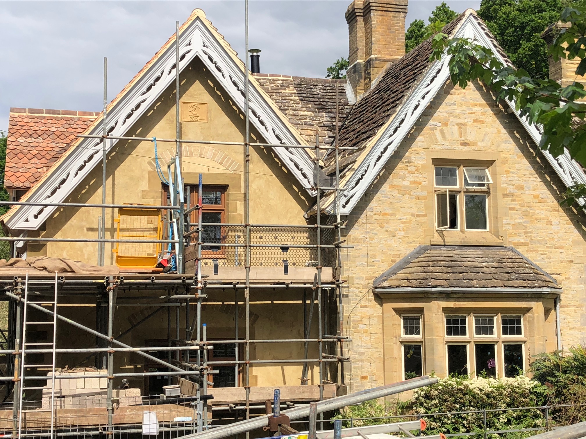 South Lodge emerging from the scaffolding