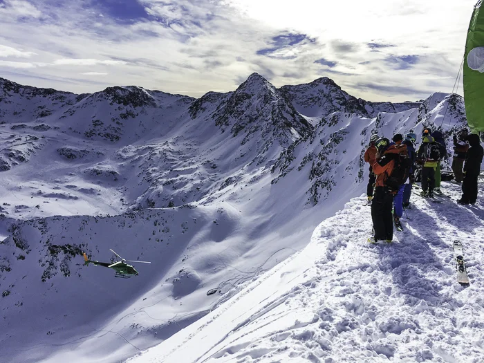 The view from the top of the first stop of the Freeride World Tour, Andorra