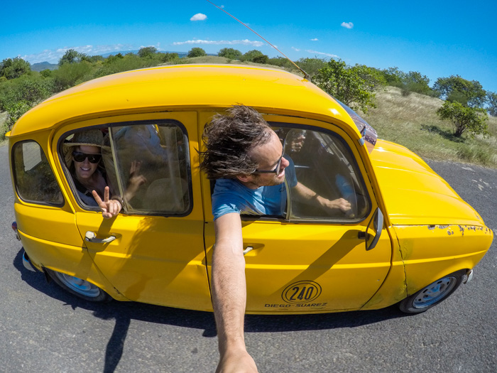 Cruising in a taxi in Antsiranana (formally known as Diego-Saurez when under French rule)