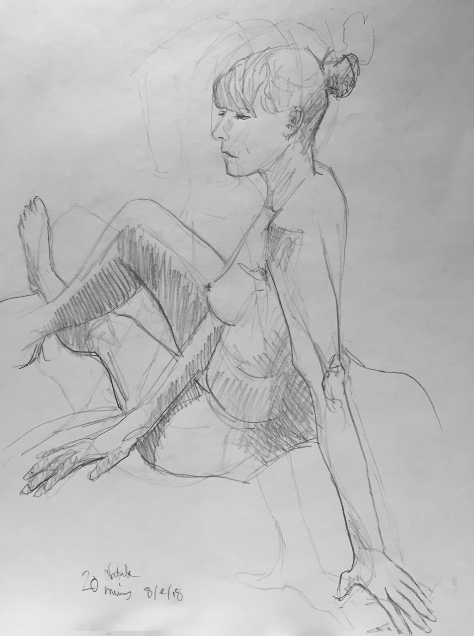 Life Drawing Session Sketch 2, 8/2/18