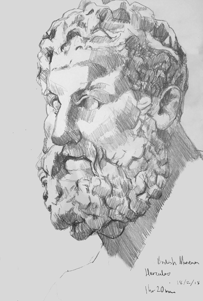 Sketch of Hercules British Museum 18/2/18 (Copy)