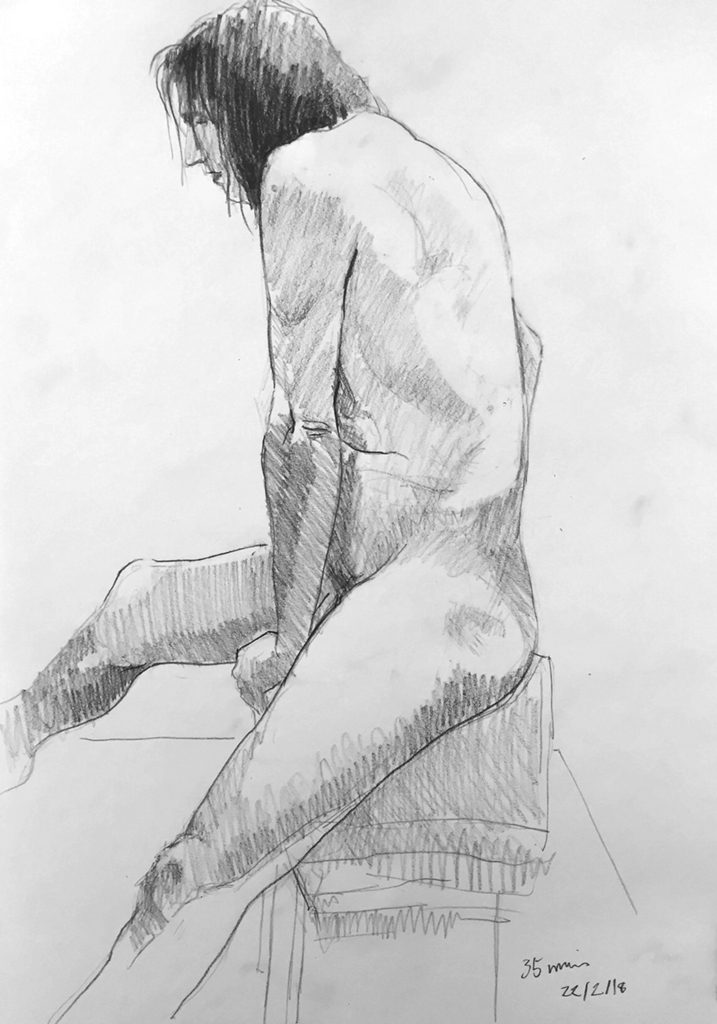 Life Drawing Session Sketch 3, 22/2/18