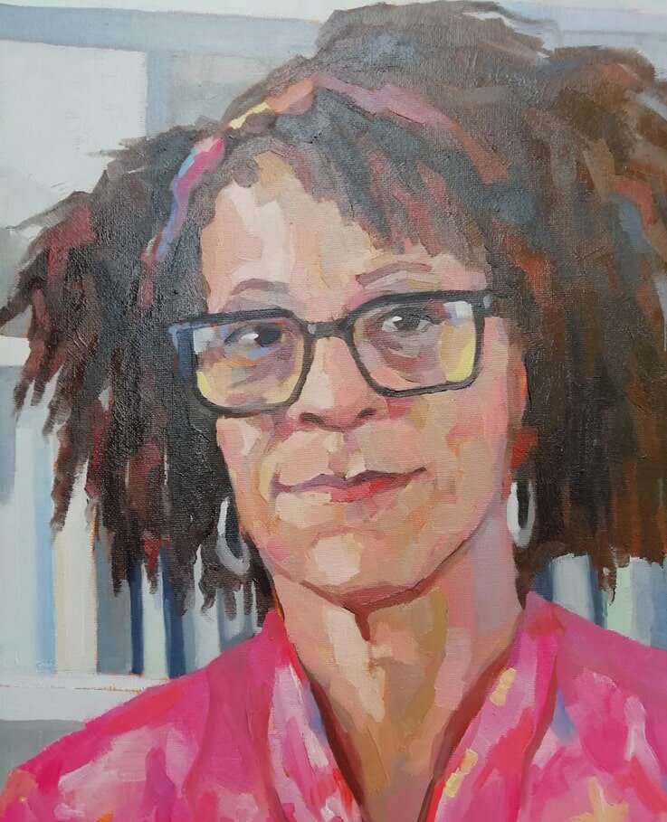 Bernardine Evaristo by Jonathan Ing as shown on SKY My Portrait Artist of the Week 10/5/2020