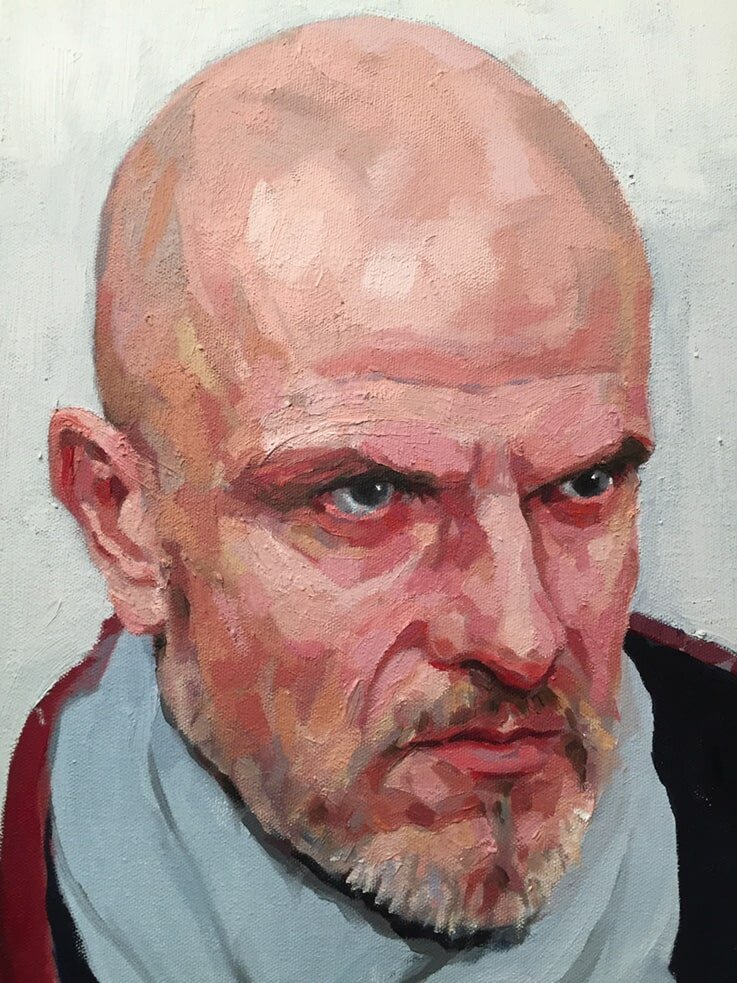 Portrait of Dave Grimwood by Jonathan Ing, Oil on canvas, 16x20".