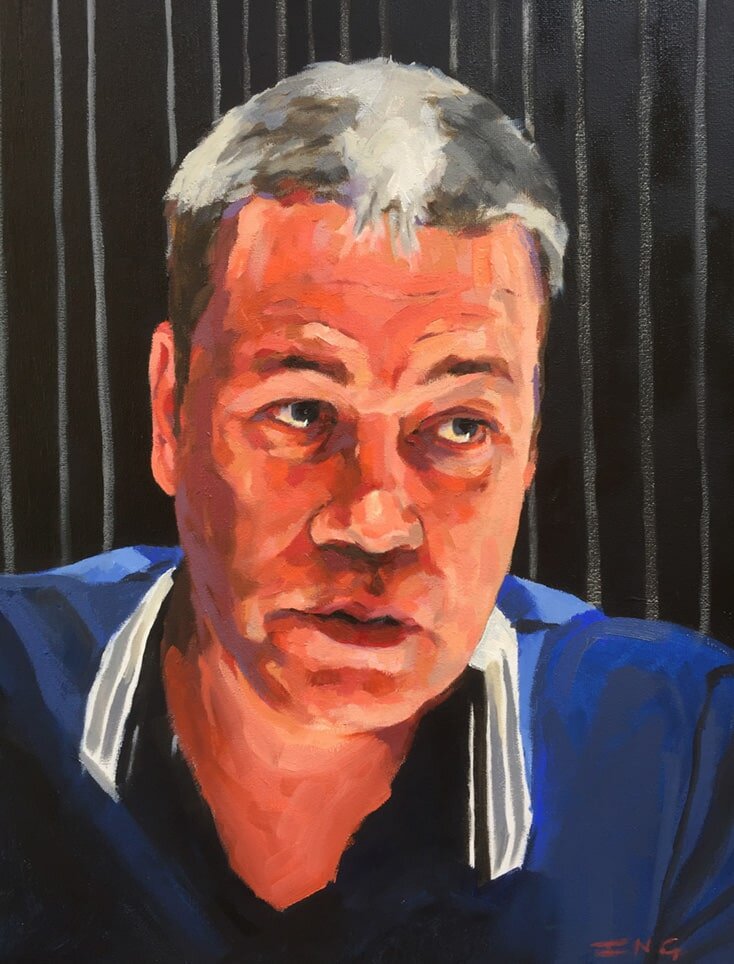 My brother Greg, Oil on canvas 16x20" by Jonathan Ing