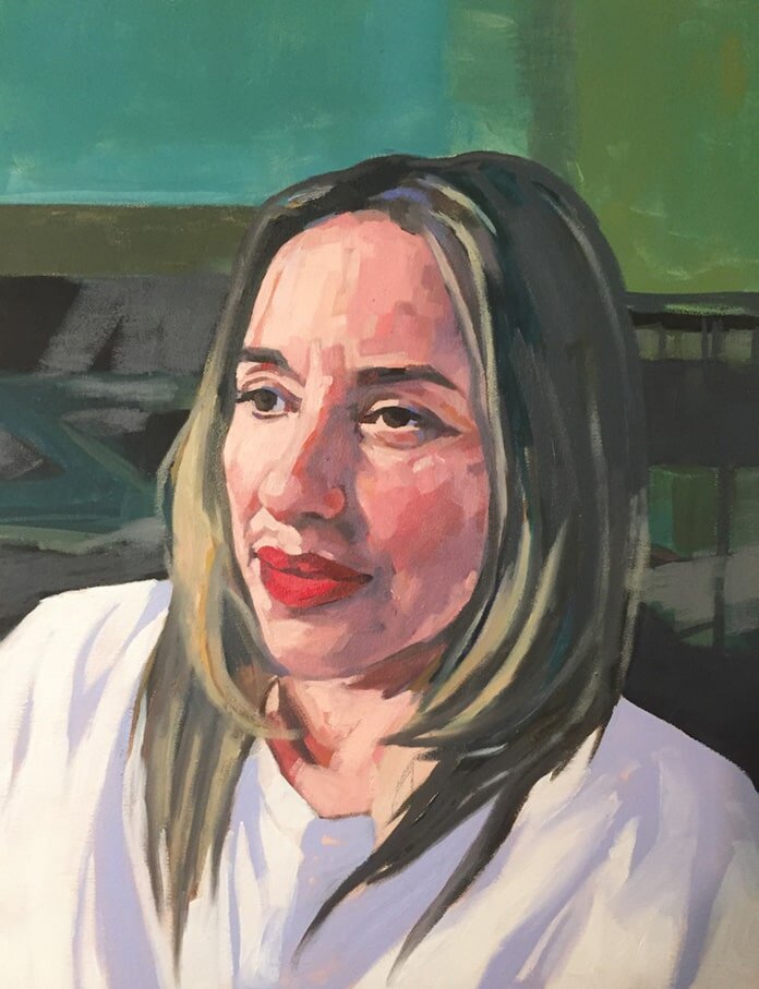 Melanie Blatt from All Saints, painted by Jonathan Ing from Mypaotw, Oil on Canvas 16x20"