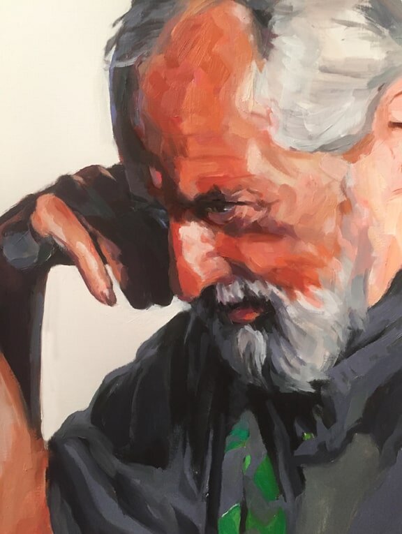 Tim from Raw Umber Studios, Oil on linen A3 by Jonathan Ing