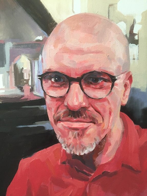 Portrait of Dave Grimwood by Jonathan Ing, Oil on canvas, 16x20".