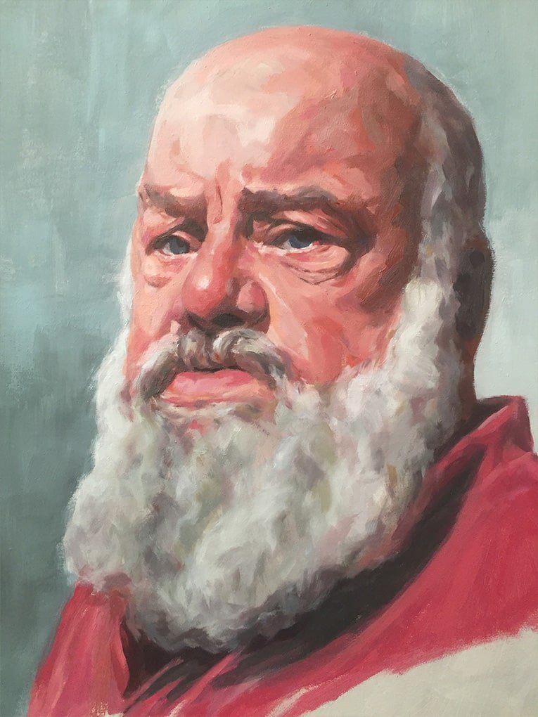 Portrait of John from Raw Umber Studios. 16x20" Oil on canvas by Jonathan Ing