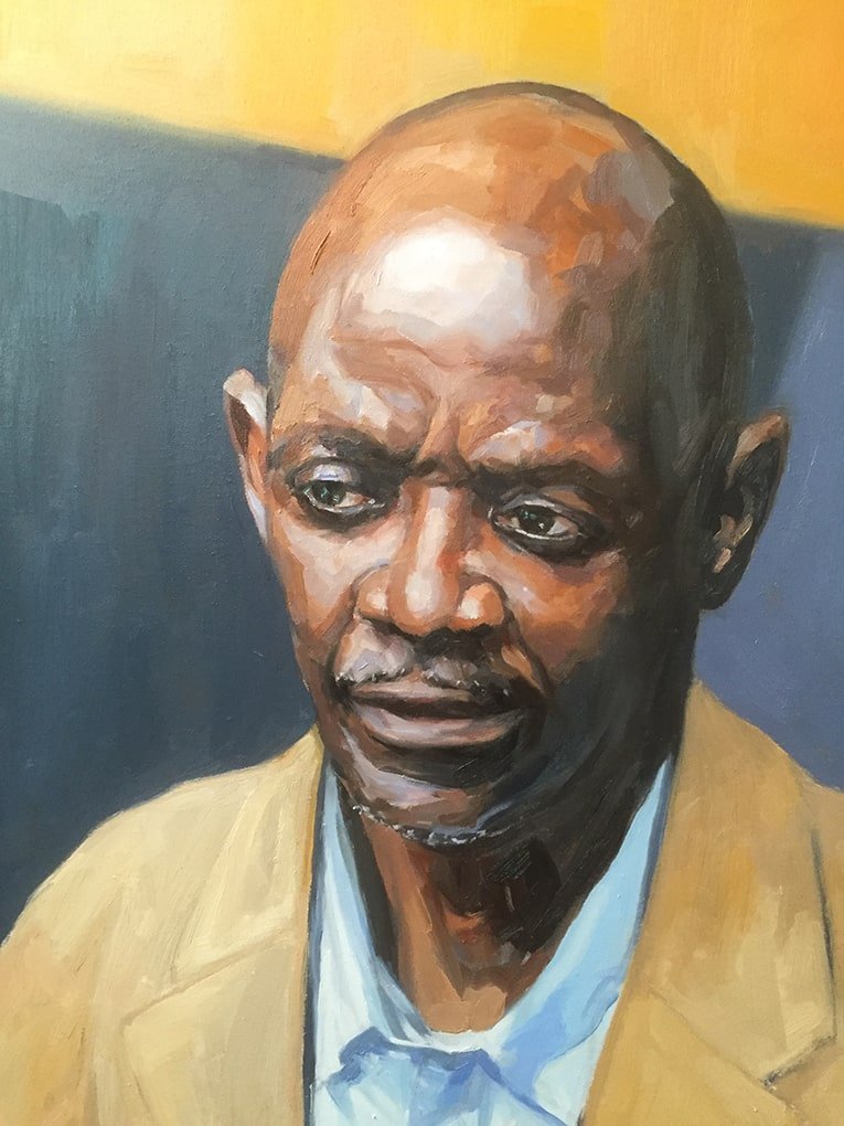 Robert deep in thought. Oil on Canvas, 16x20" by Jonathan Ing