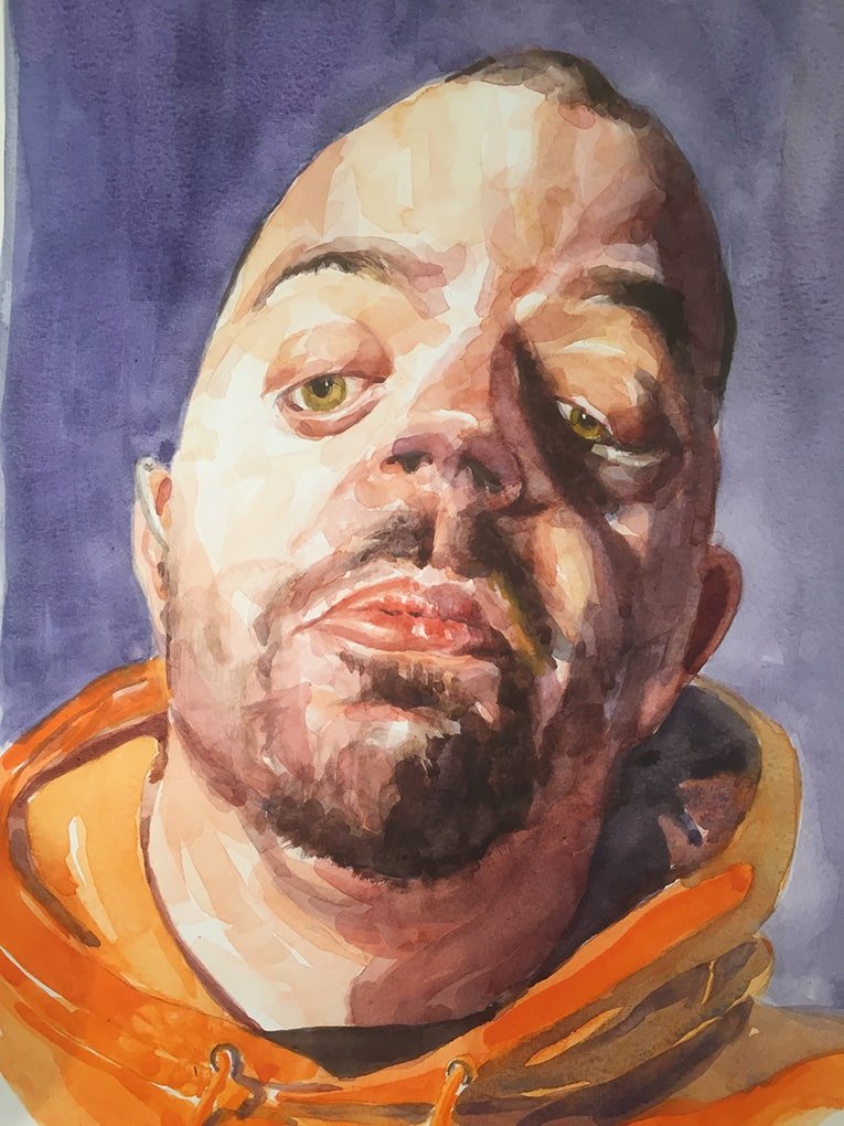 Daryl from Raw Umber Studios, watercolour A3  on paper