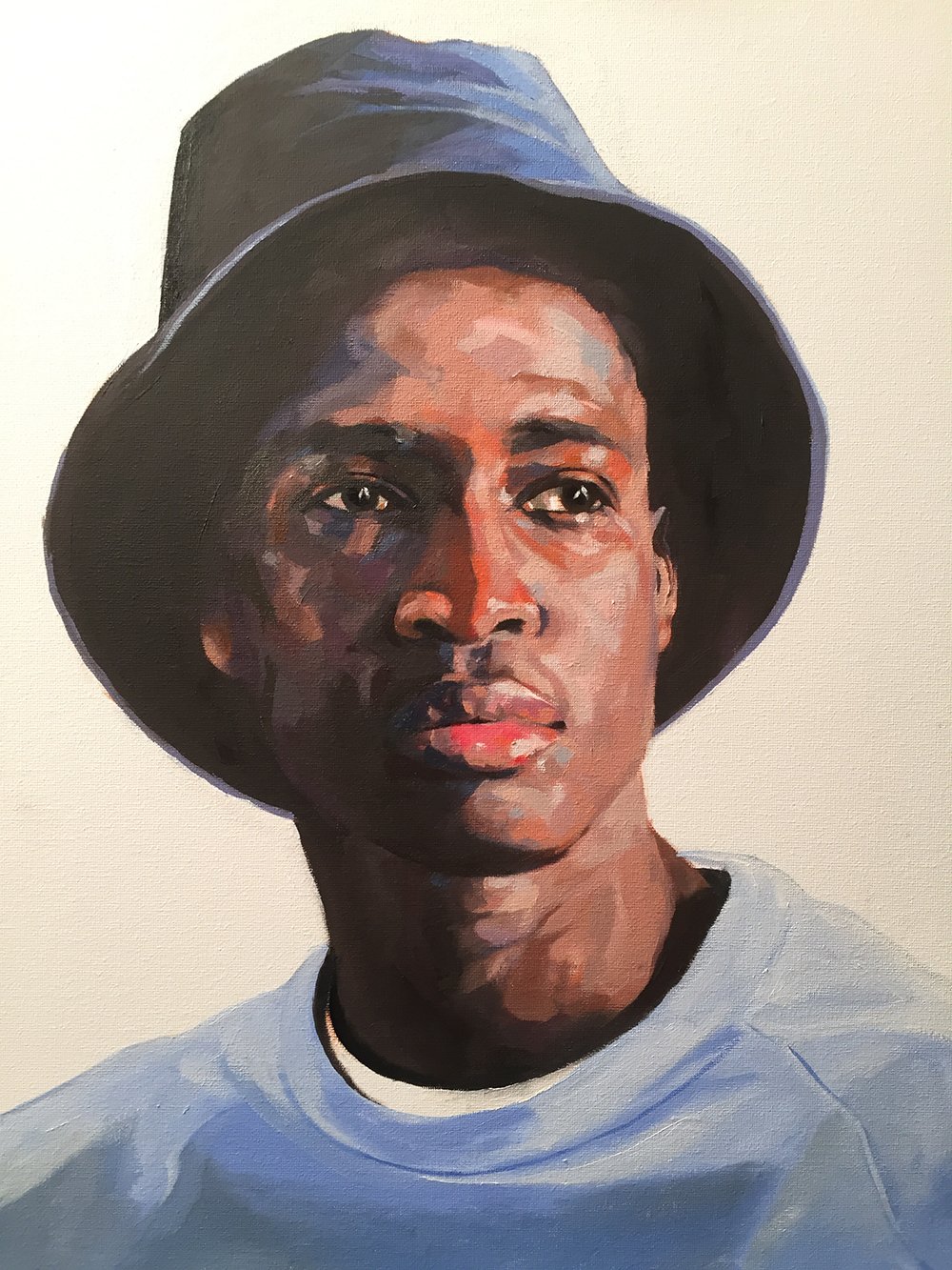 Steve with his hat. I really liked the faraway gaze, in contemplation. By Jonathan Ing Oil on Canvas Board 16x20Board