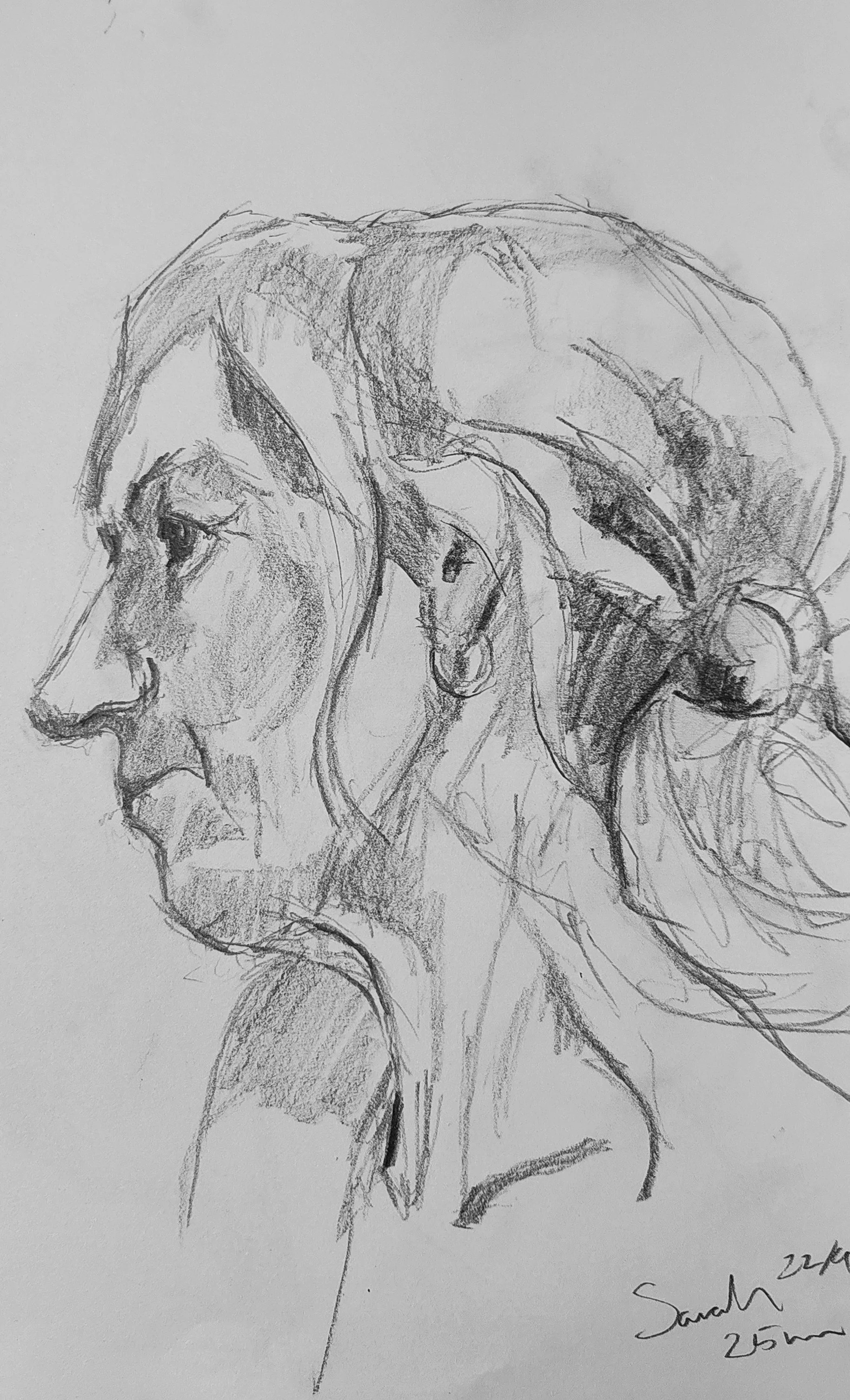 Sarah, (25 minute sketch) from Canterbury lifedrawing group 22/09/2026