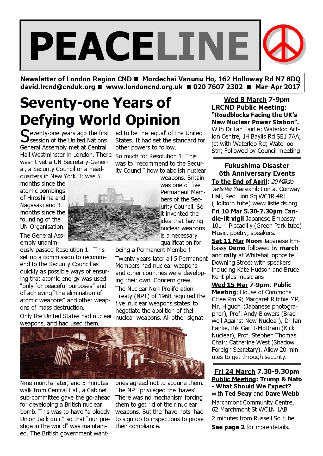 Peaceline (hard copy)