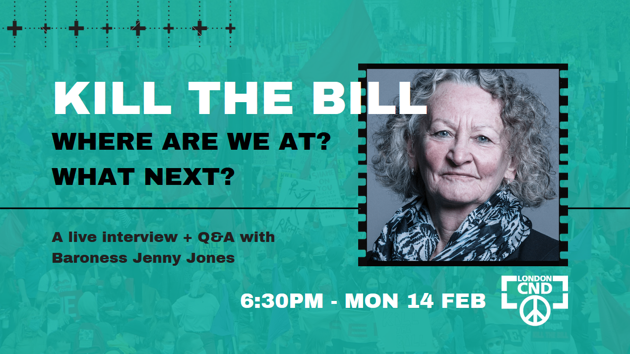 Kill the Bill - live interview + Q&amp;A with Baroness Jenny Jones