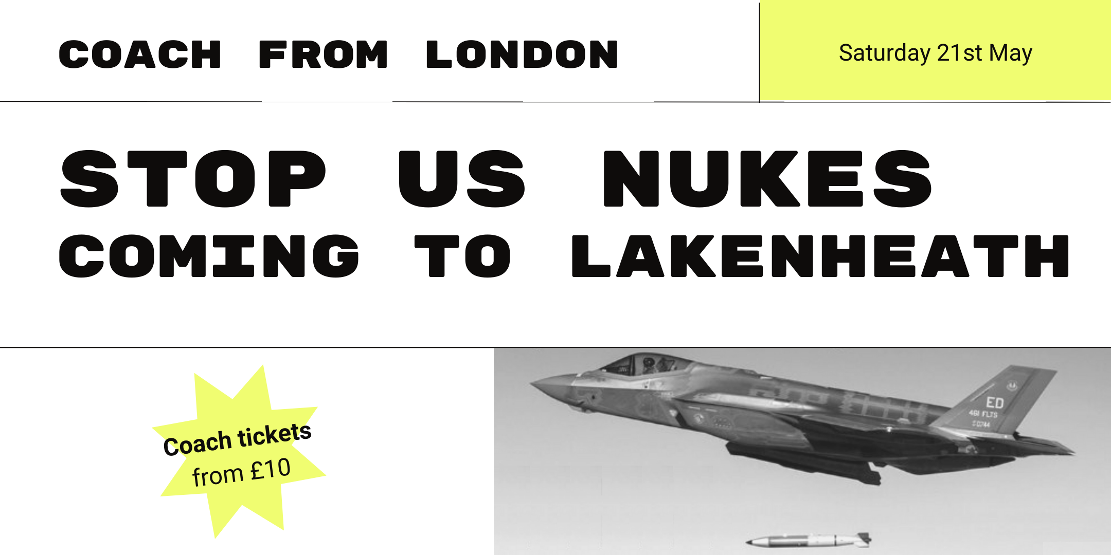 Coach from London: Stop US nukes coming to Lakenheath!
