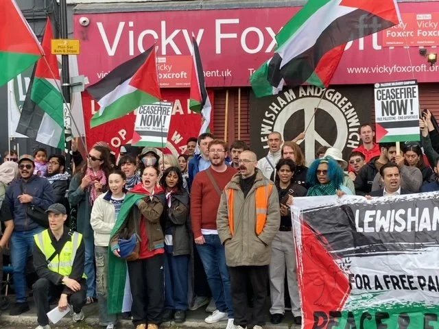 Lewisham CND protest outside Vicky Foxcroft office