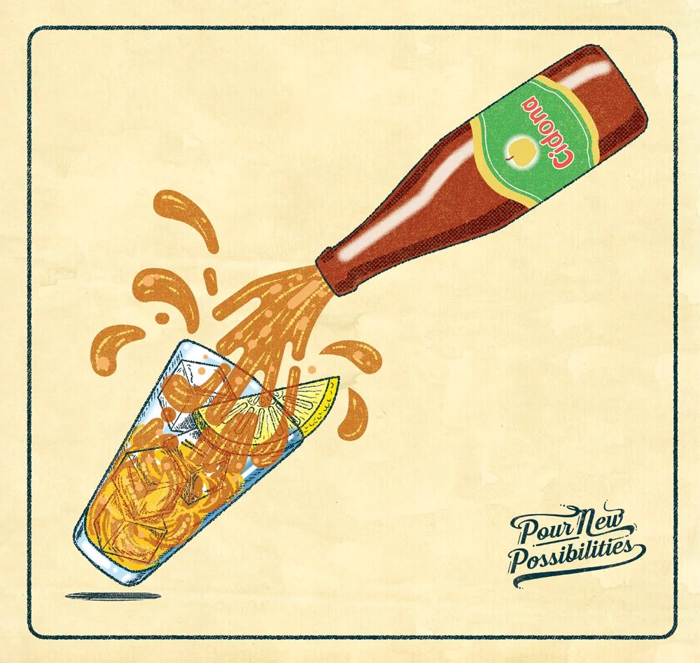 Promotional illustration for Britvic soft drinks.