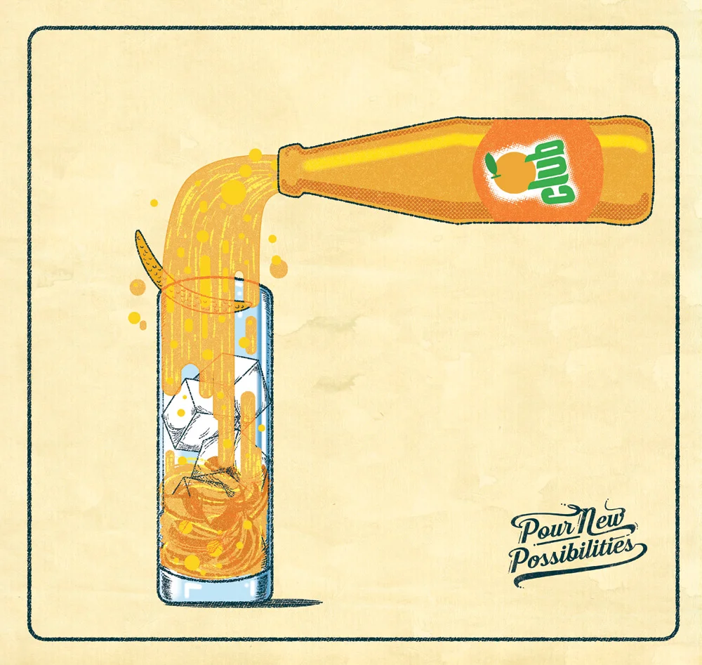 Promotional illustration for Britvic soft drinks.