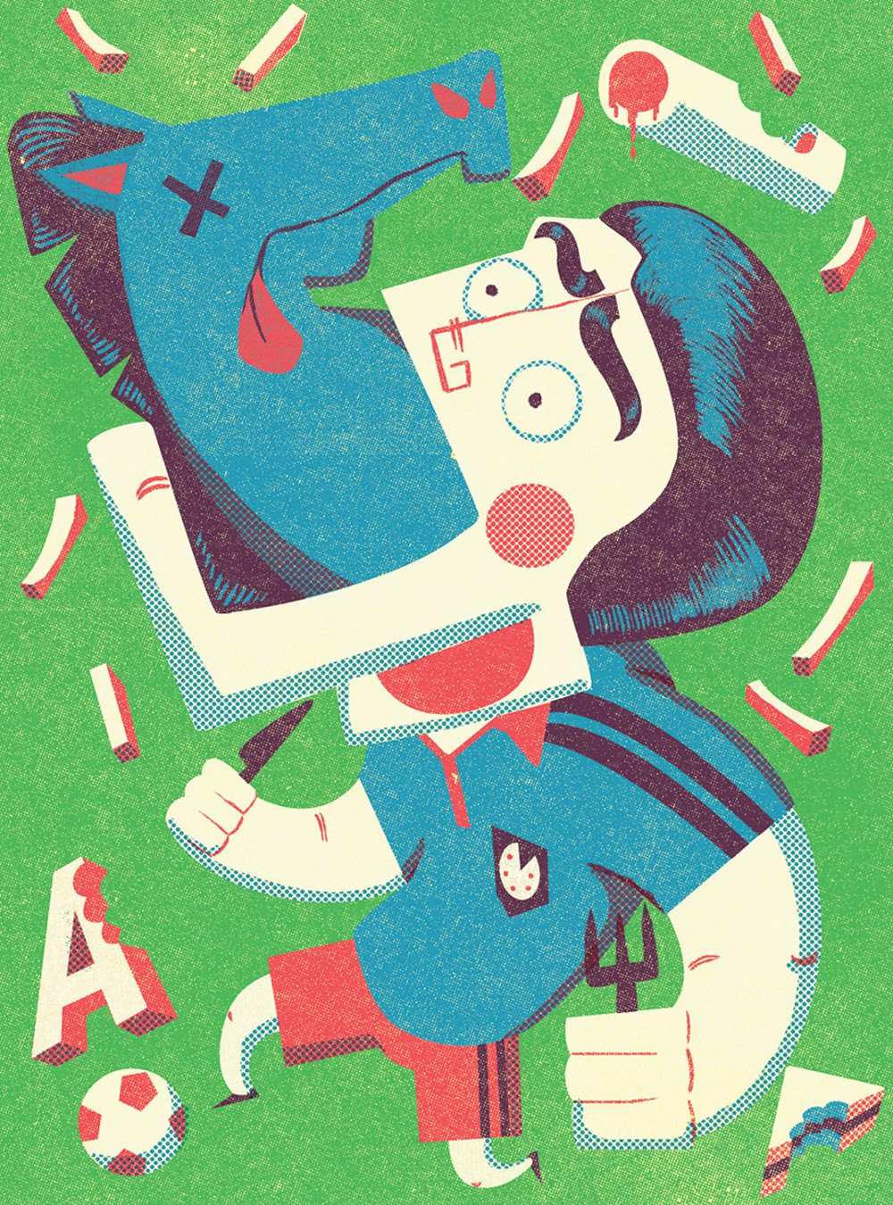  Editorial illustration for Pickles magazine, UK. 