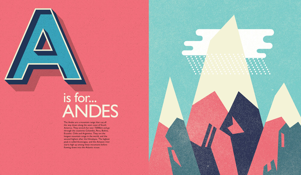  Self-initiated publication 'The A-Z of South America', an illustrated guide to the continent. 