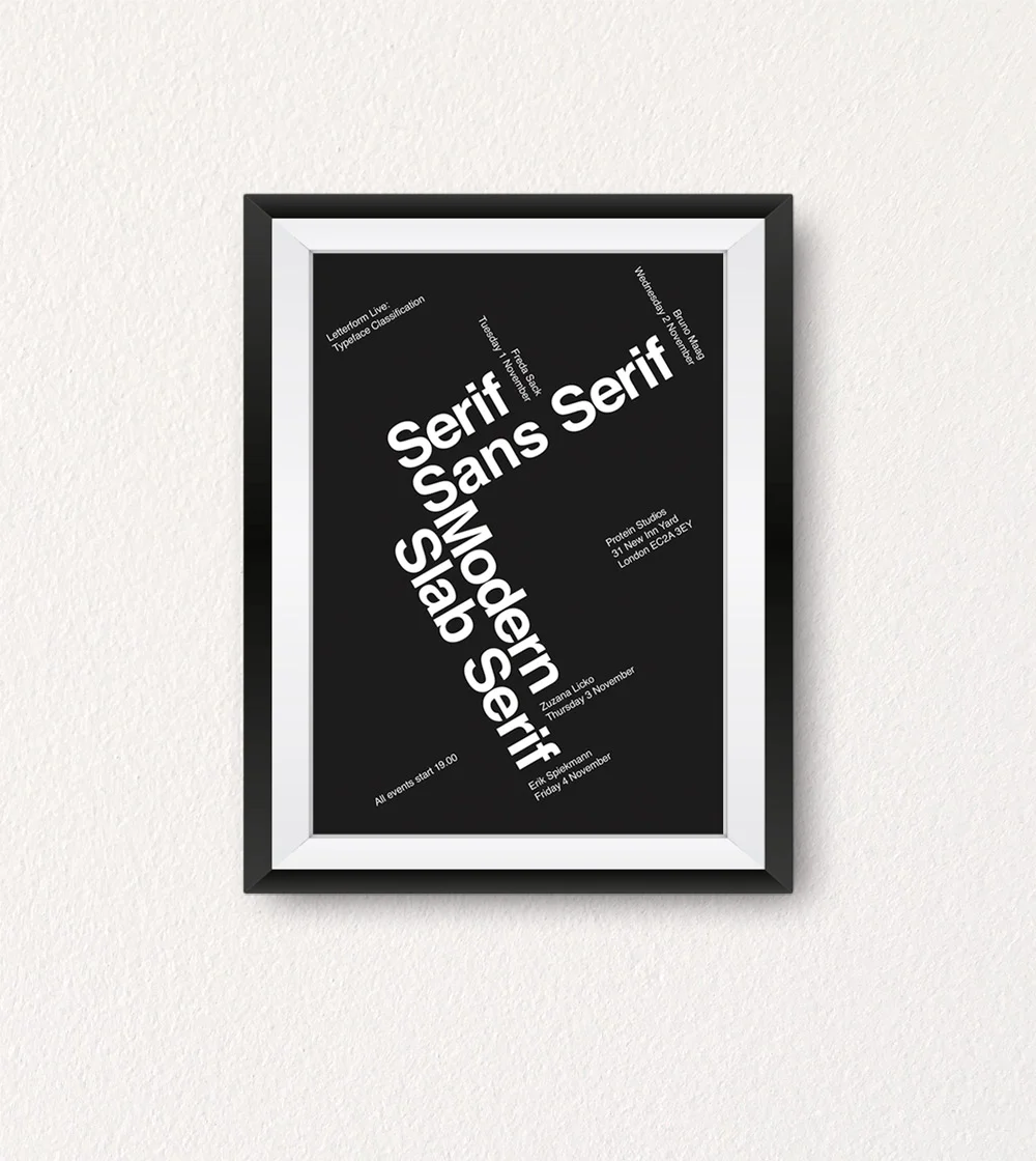 Poster for series of talks on typography.