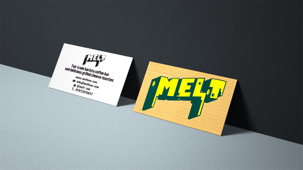  Business card design, Melt food truck. 