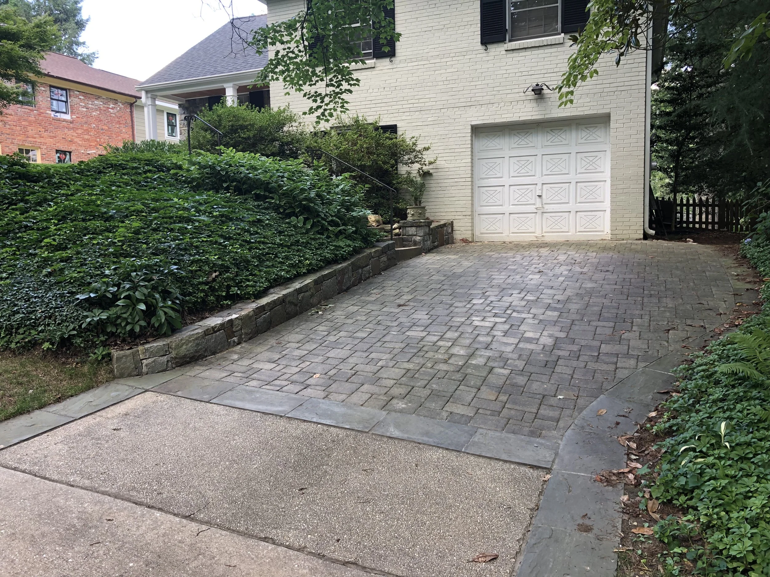   Flagstone border with pavers.   