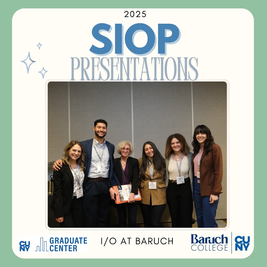 We are thrilled to announce that Baruch&rsquo;s I/O Psych students, faculty, and alumni have over 30 presentations at SIOP 2025! We hope to see you in Denver!