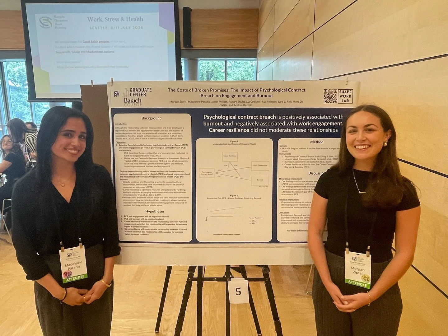 Last week, some of our I/O students and faculty traveled to Seattle for the Work, Stress, and Health Conference &mdash; a wonderful opportunity to present their research and connect with others dedicated to advancing worker well-being!