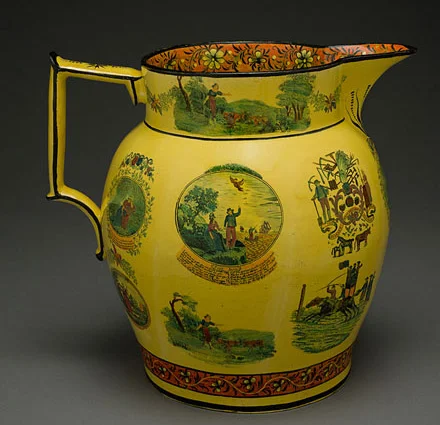  Fig. 1: English yellow-glazed earthenware jug, c. 1790. HD 2017.5.18, Gift of Doris and Stanley Tananbaum via Winterthur Musem. Photo by Penny Leverett.