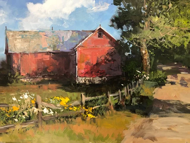 Cow Barn 12x16 Acrylic