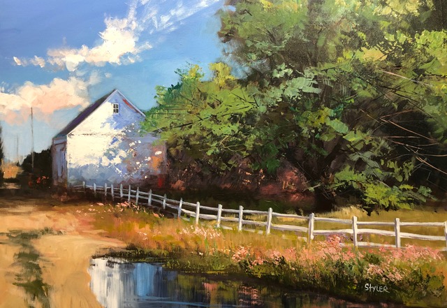 Puddle int Road 24x34 acrylic
