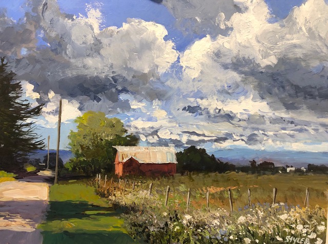 Late Afternoon Clouds 12x16 Acrylic