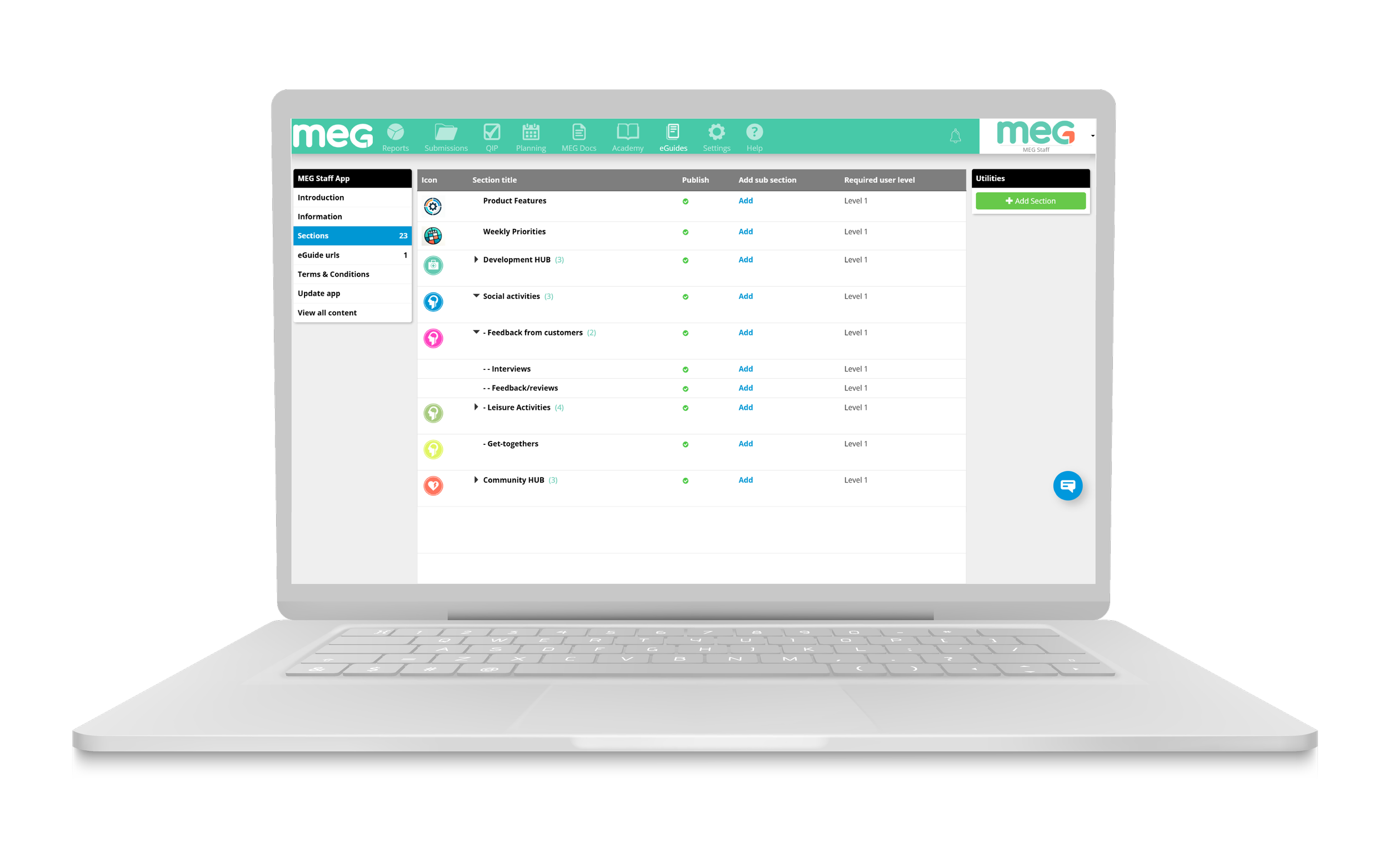 Clinical Guidelines (eGuides) App — MEG
