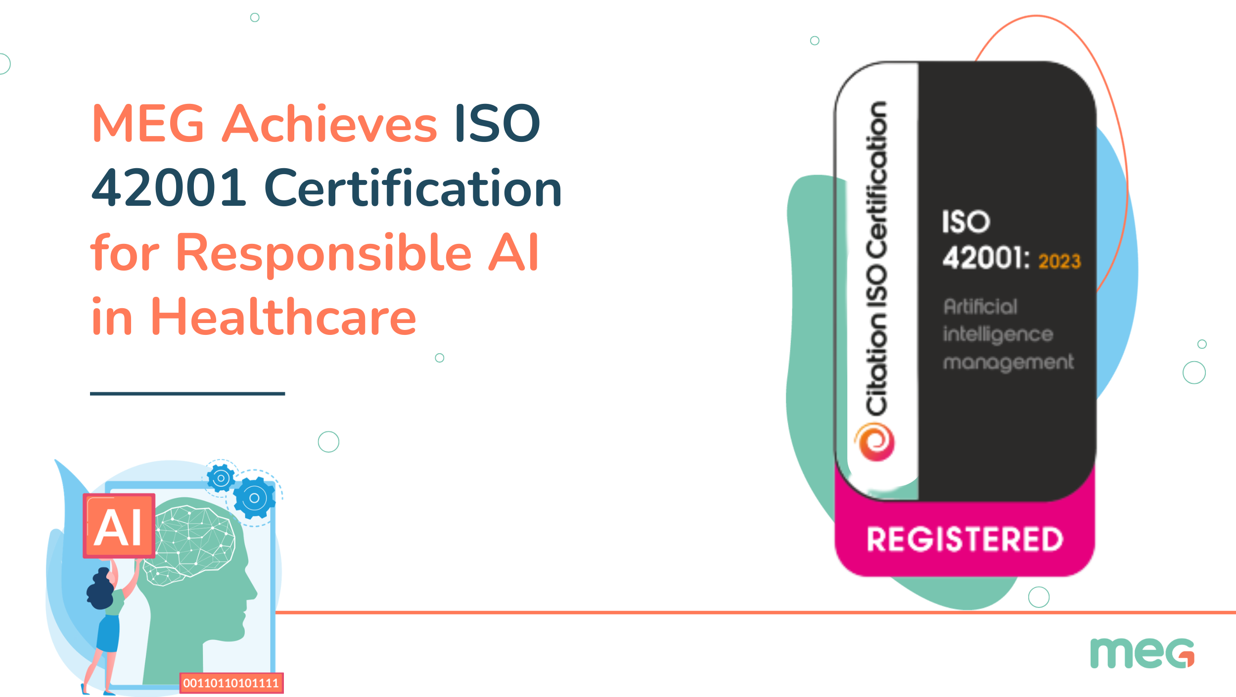 MEG ISO 42001:2023 certification badge issued by Citation ISO Certification for Artificial Intelligence Management