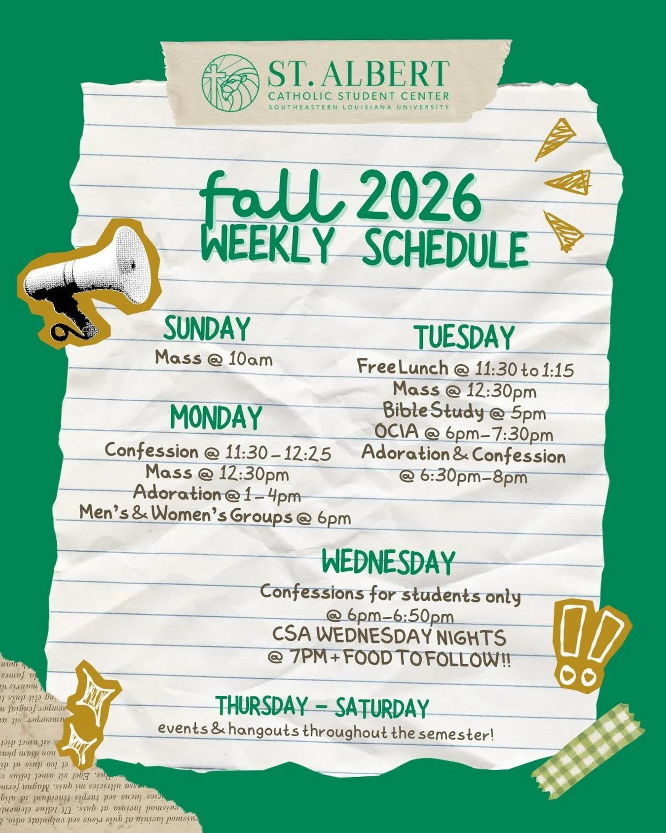 FALL 2026!!! 🍁
Here&rsquo;s what&rsquo;s going on here at St. Albert!