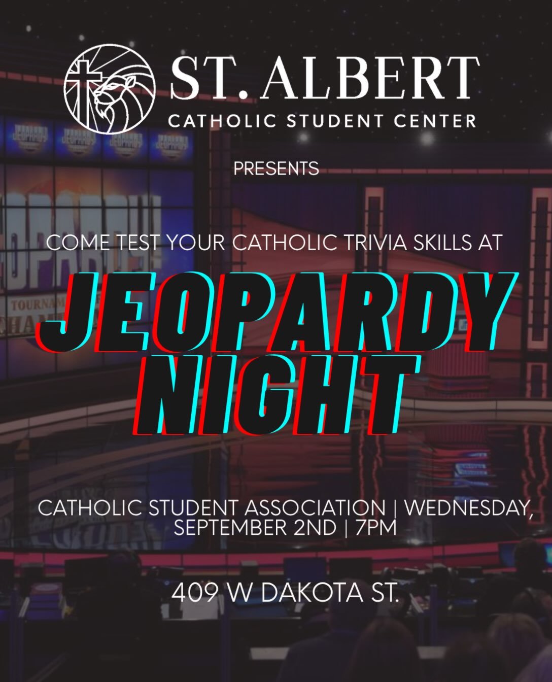 Put your knowledge to the test for a fun night of Jeopardy🚨🚨

CLUE: This happens every Wednesday night during the semester. ANSWER: CSA Meetings and free food to follow!!!!