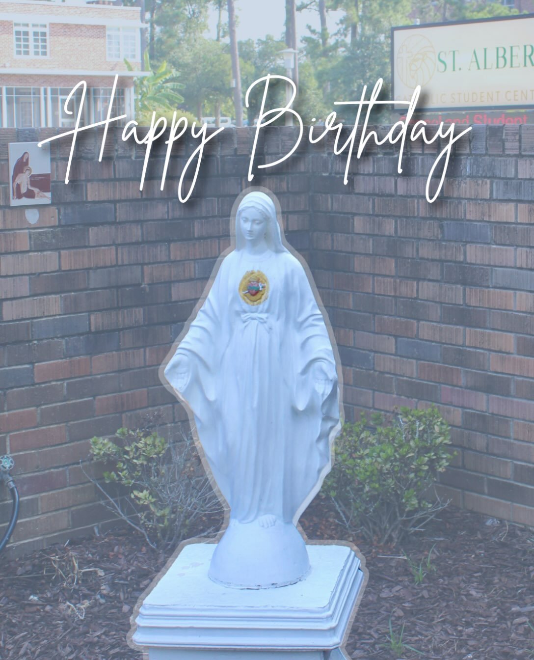 Happiest of birthdays to our Mother Mary!! Spend some time with Jesus today in Adoration from 6:30-8 to celebrate!