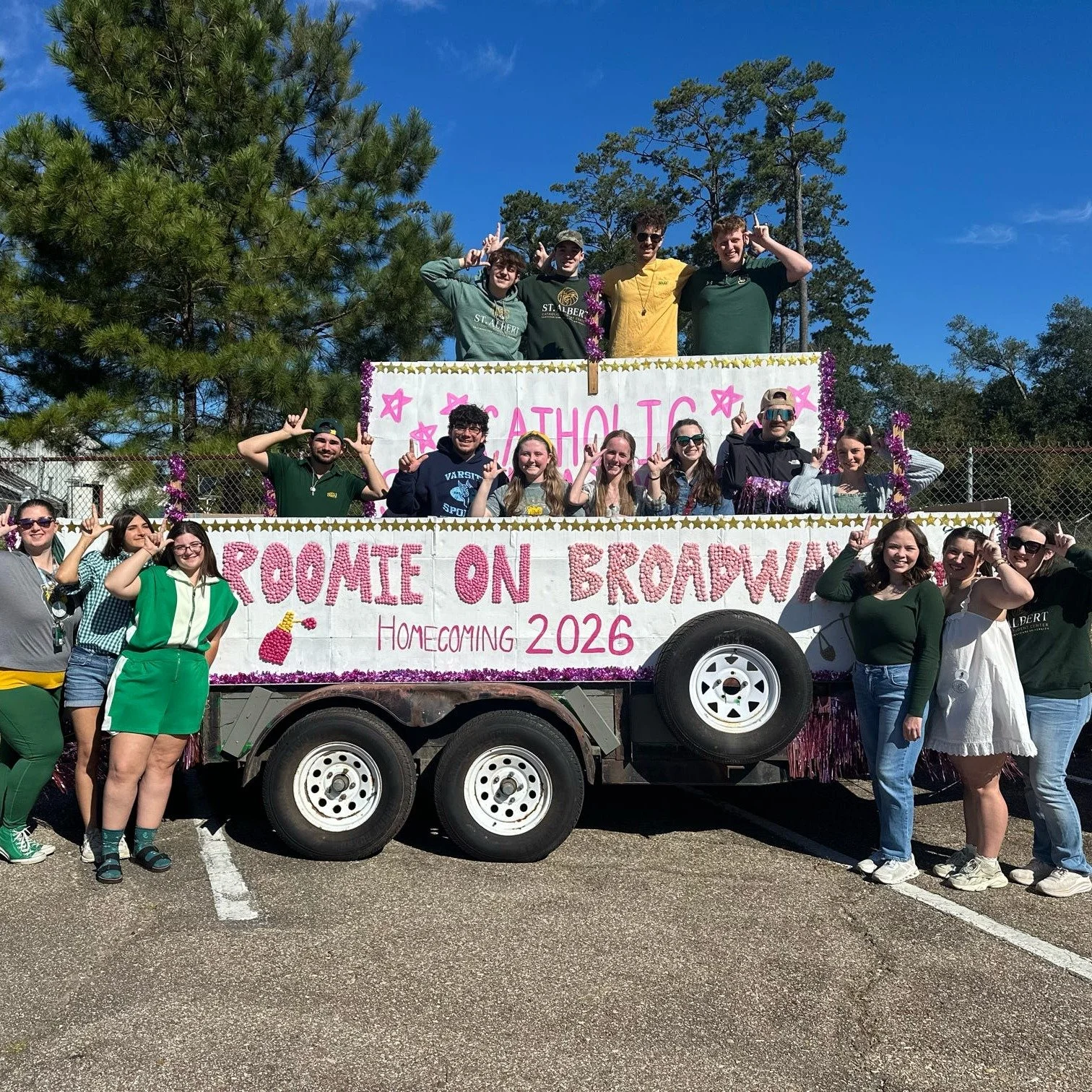Homecoming was so fun - we can't stop thinking about it!! Here are some highlights from the parade/tailgate!

Come out for some more of that fun, fellowship, and free food tonight at 7p at St. Albert!