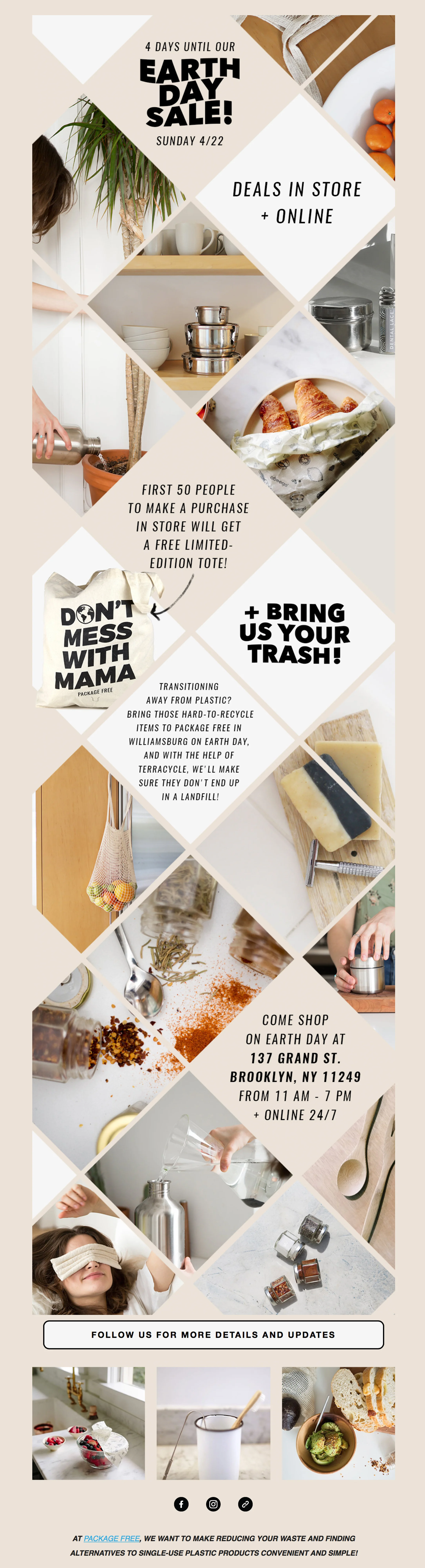 Email Strategy + Design for Package Free Shop