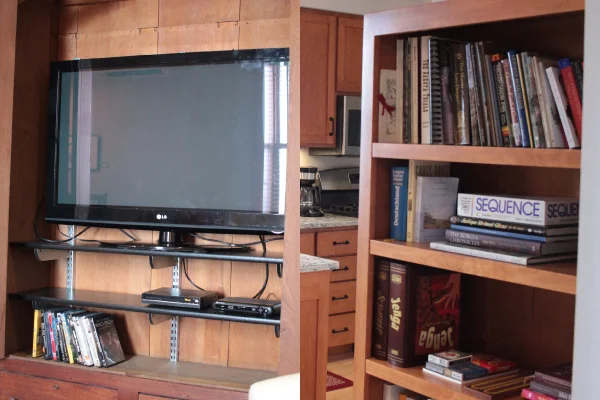 The bookshelf is stocked with fun reads (everything from New Ulm history to fiction) and games. The television is equipped with over 50 cable channels.