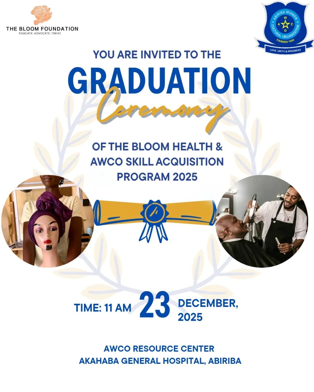 Graduation Ceremony: Bloom Foundation &amp; AWCO Skills Acquisition Program 2025
