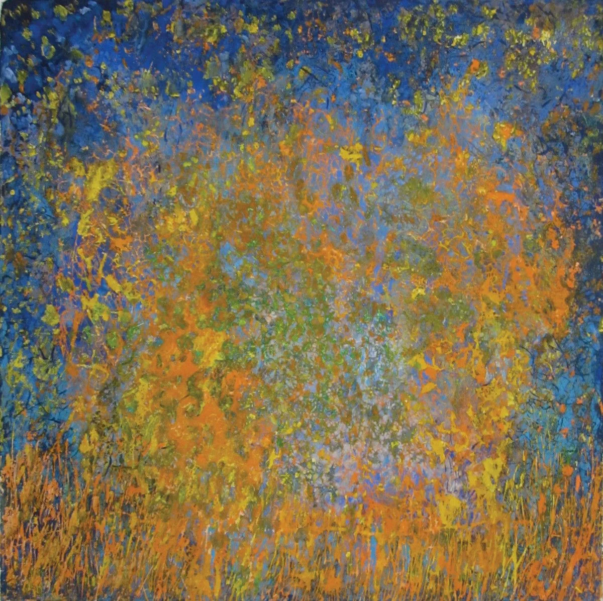 Maria Hughes. Dancing in the Forest, Monotype. 20 x 20 in. SOLD.