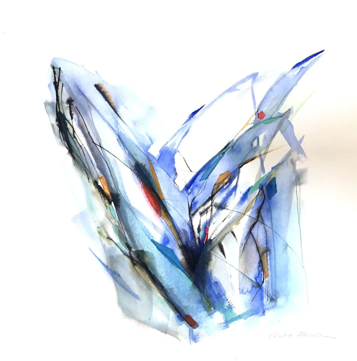 Valentina Atkinson. Tiempo de Abrazar , Watercolor and Ink. 14 x 14 in. SOLD